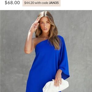 Vici Blue One-Shoulder Dress